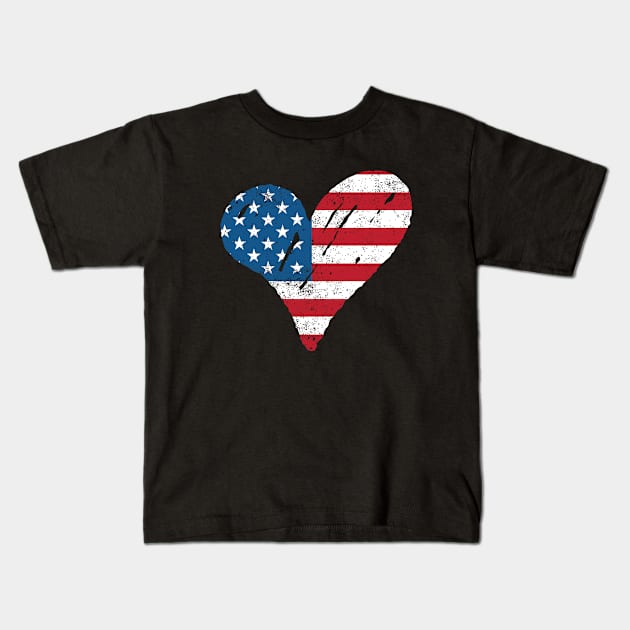 4th of July American Flag Kids T-Shirt by MEDtee